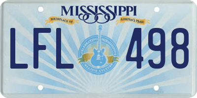 MS license plate LFL498