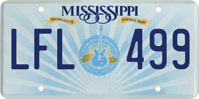 MS license plate LFL499