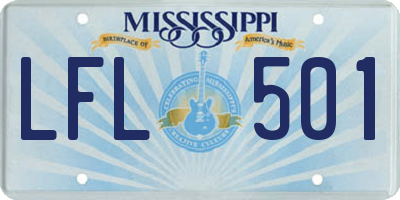 MS license plate LFL501