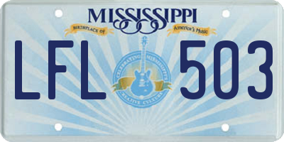 MS license plate LFL503
