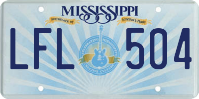MS license plate LFL504