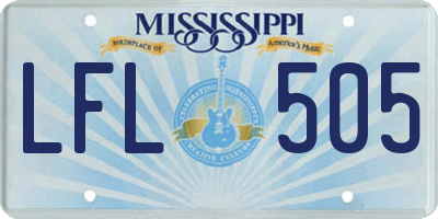 MS license plate LFL505