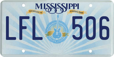 MS license plate LFL506
