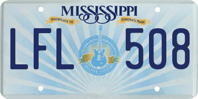 MS license plate LFL508