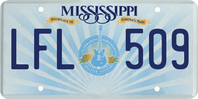 MS license plate LFL509