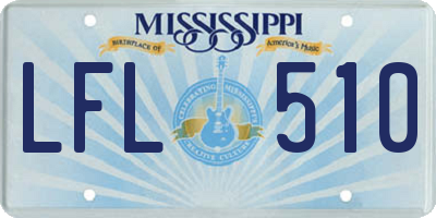 MS license plate LFL510