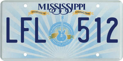 MS license plate LFL512