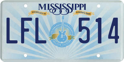 MS license plate LFL514
