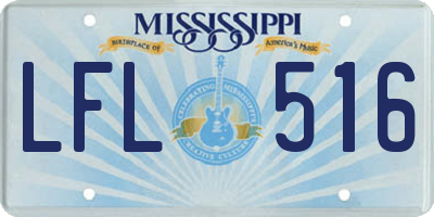MS license plate LFL516