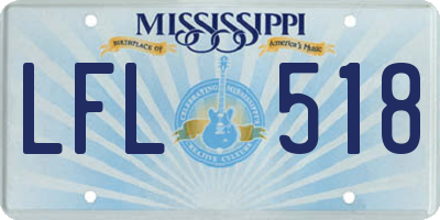 MS license plate LFL518