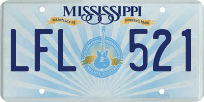 MS license plate LFL521