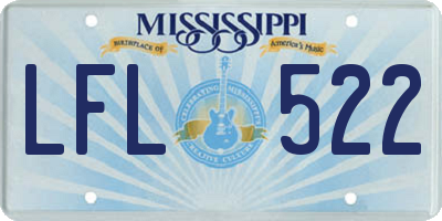 MS license plate LFL522