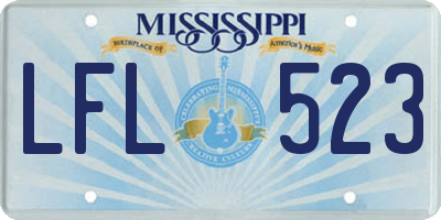 MS license plate LFL523