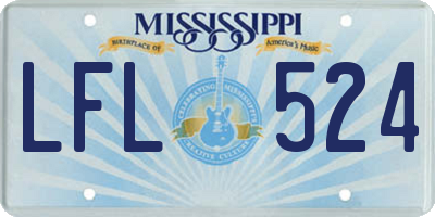 MS license plate LFL524