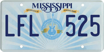 MS license plate LFL525