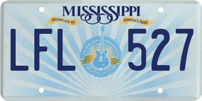 MS license plate LFL527