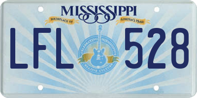 MS license plate LFL528