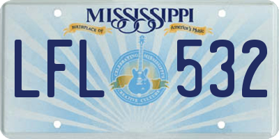 MS license plate LFL532