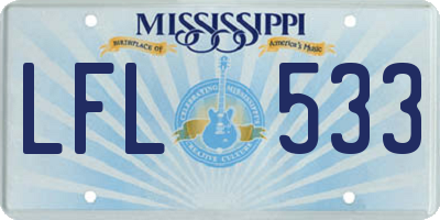 MS license plate LFL533