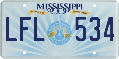 MS license plate LFL534