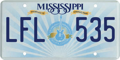 MS license plate LFL535