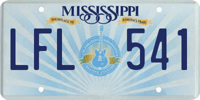 MS license plate LFL541