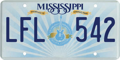 MS license plate LFL542