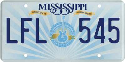 MS license plate LFL545