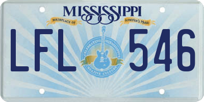 MS license plate LFL546