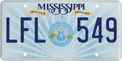 MS license plate LFL549