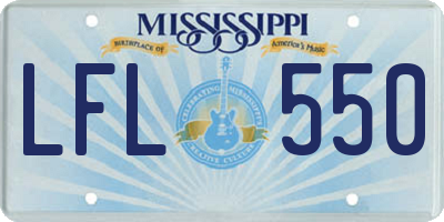 MS license plate LFL550
