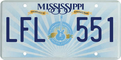 MS license plate LFL551