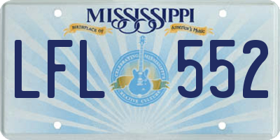 MS license plate LFL552