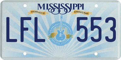 MS license plate LFL553