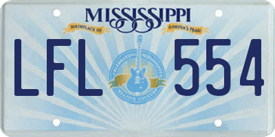 MS license plate LFL554