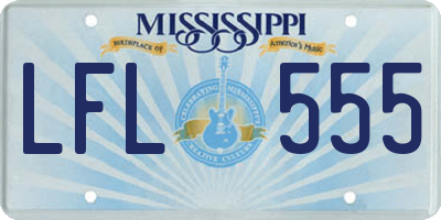MS license plate LFL555