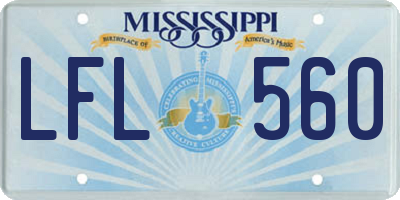 MS license plate LFL560