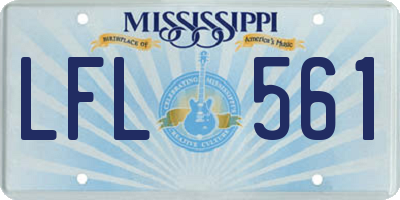 MS license plate LFL561
