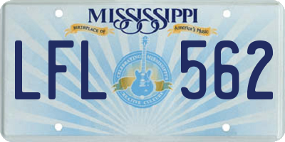 MS license plate LFL562