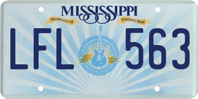 MS license plate LFL563
