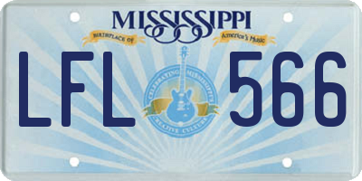 MS license plate LFL566