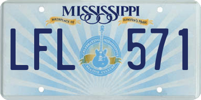 MS license plate LFL571