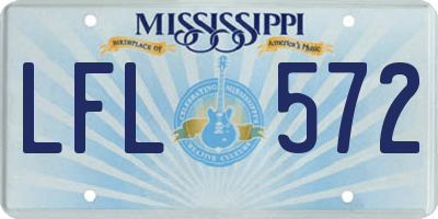MS license plate LFL572