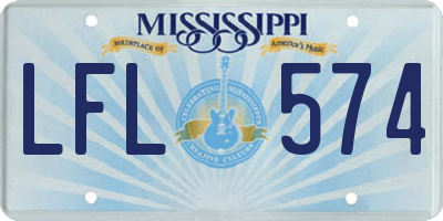 MS license plate LFL574