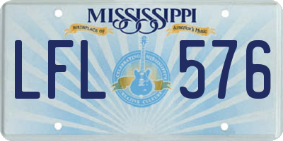 MS license plate LFL576