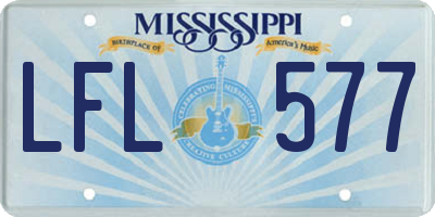 MS license plate LFL577