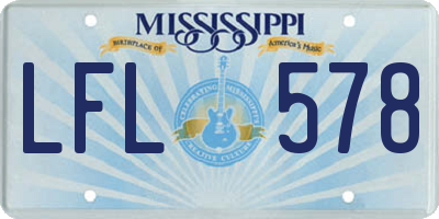 MS license plate LFL578