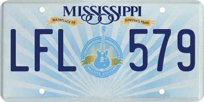 MS license plate LFL579