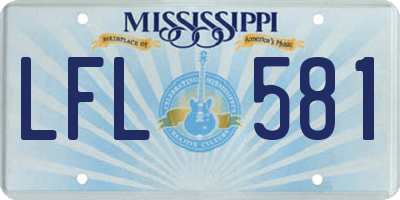 MS license plate LFL581