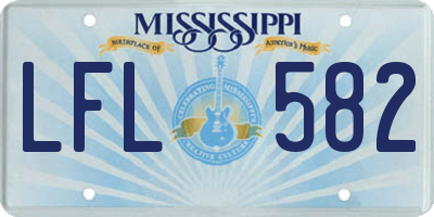 MS license plate LFL582